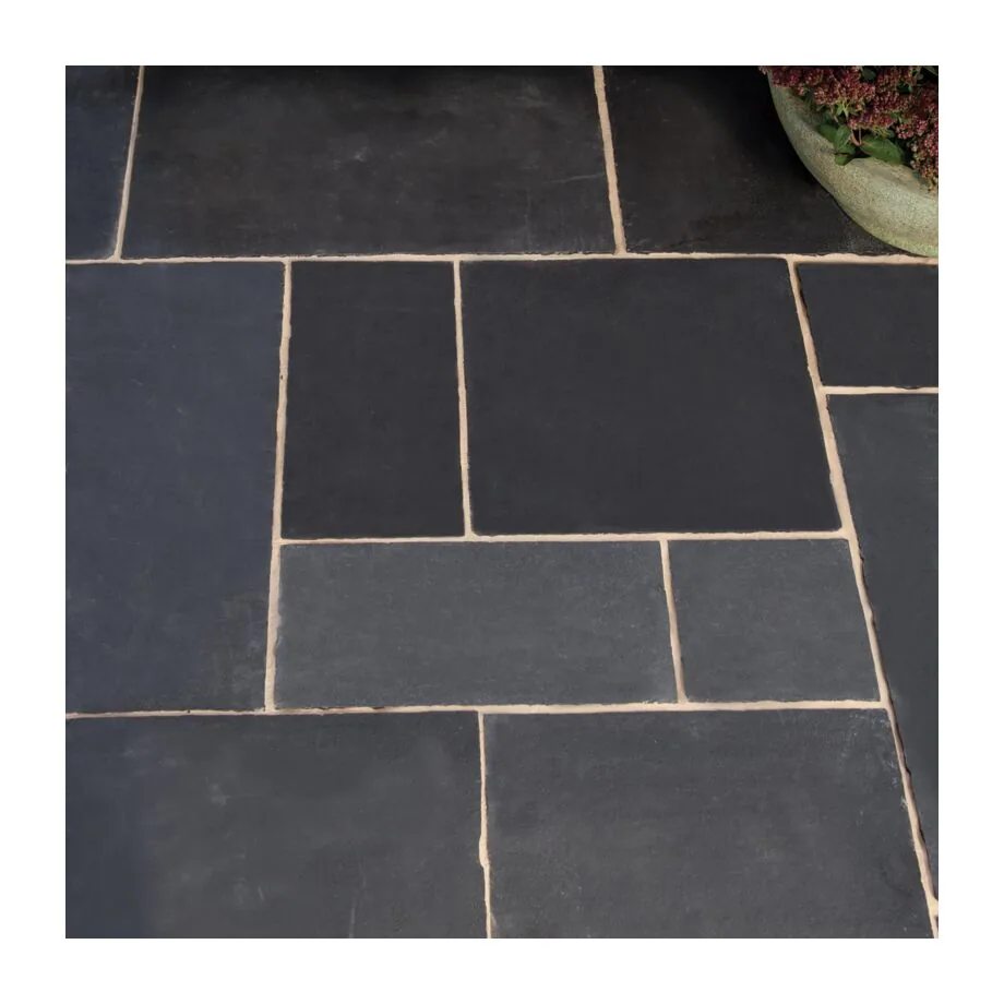 Charcoal large-format flagstone patio paving at a Gauteng entertainment area